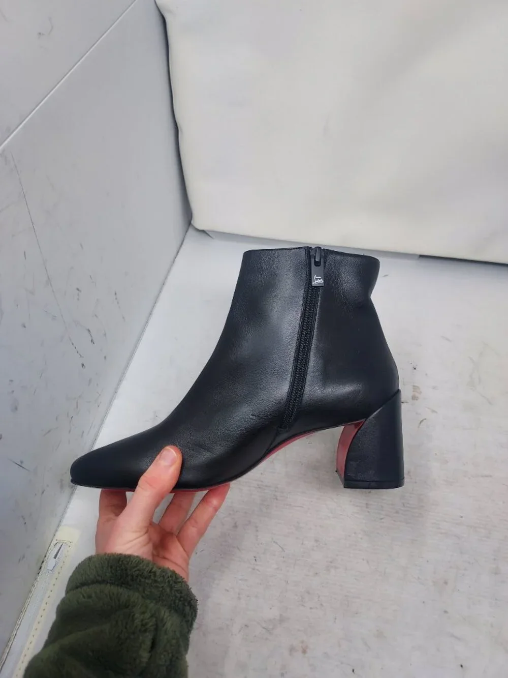 Christian Louboutin Black Turela Leather Ankle Boot
